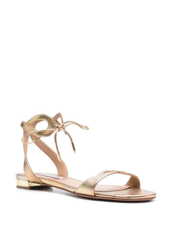 Metallic gold hot sale sandals flat