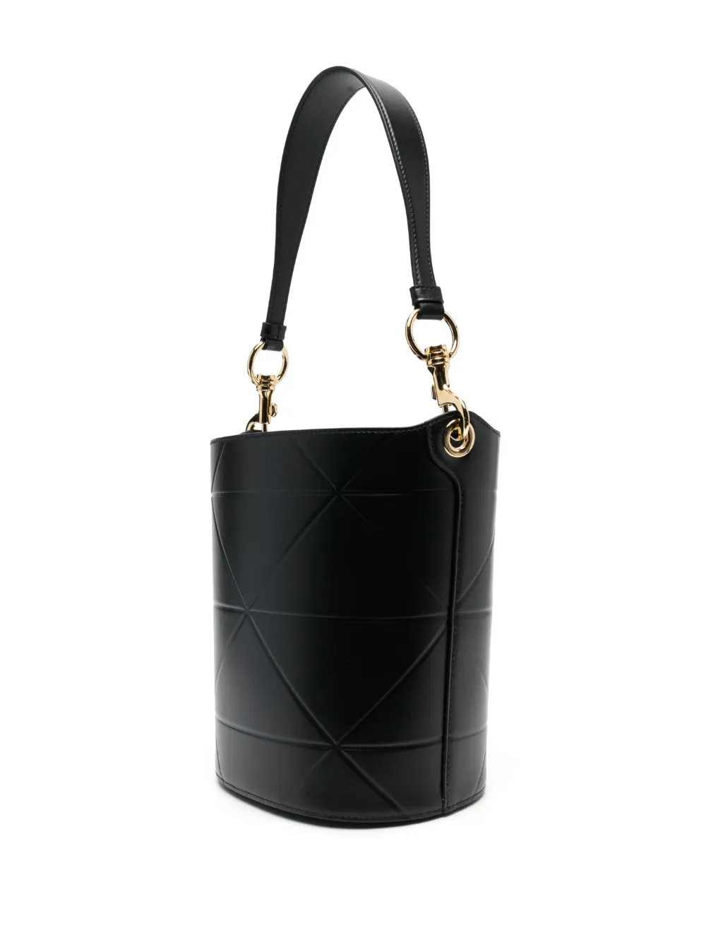 Prada Symbole Leather Bucket Bag In Black