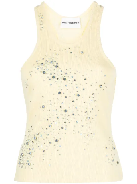 DES PHEMMES camiseta con detalles de cristal