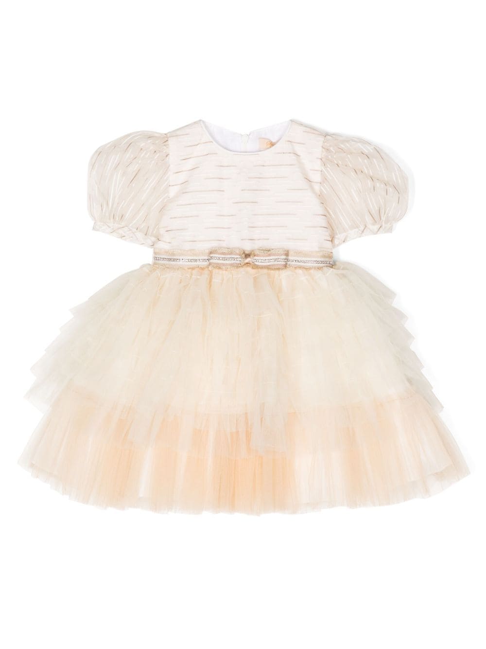 Speranza Kids' 分层式薄纱连衣裙 In Neutrals