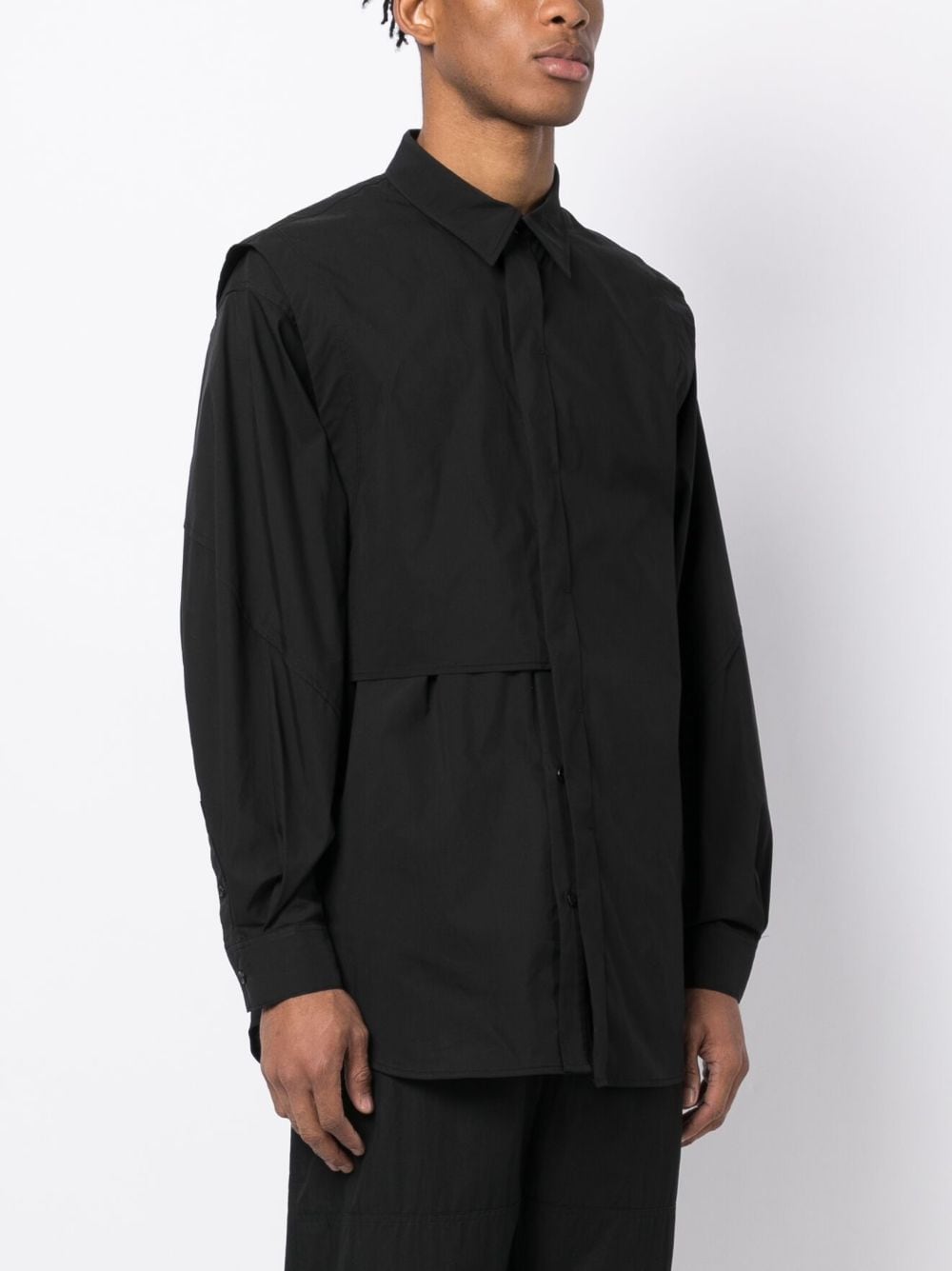 Shop Songzio Eclipse Cotton-blend Shirt In Black