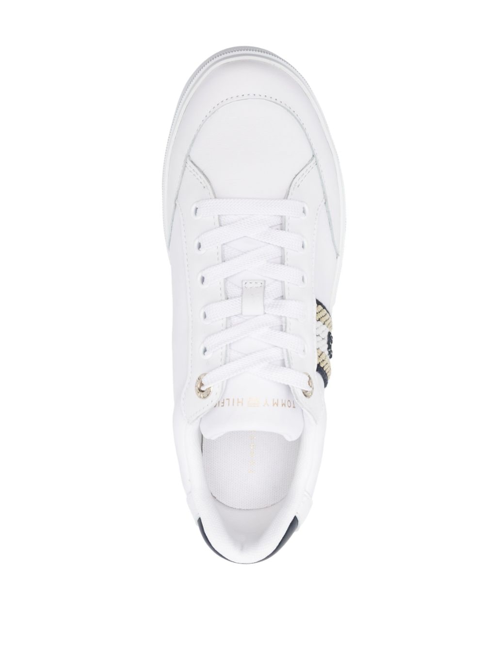 Shop Tommy Hilfiger Logo-patch Low-top Sneakers In White