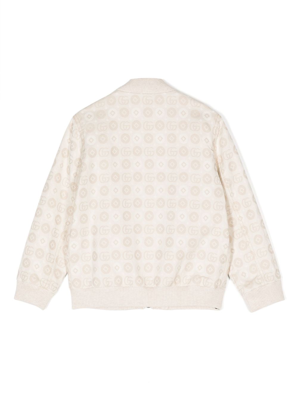 Shop Gucci Interlocking G-logo Bomber Jacket In Neutrals