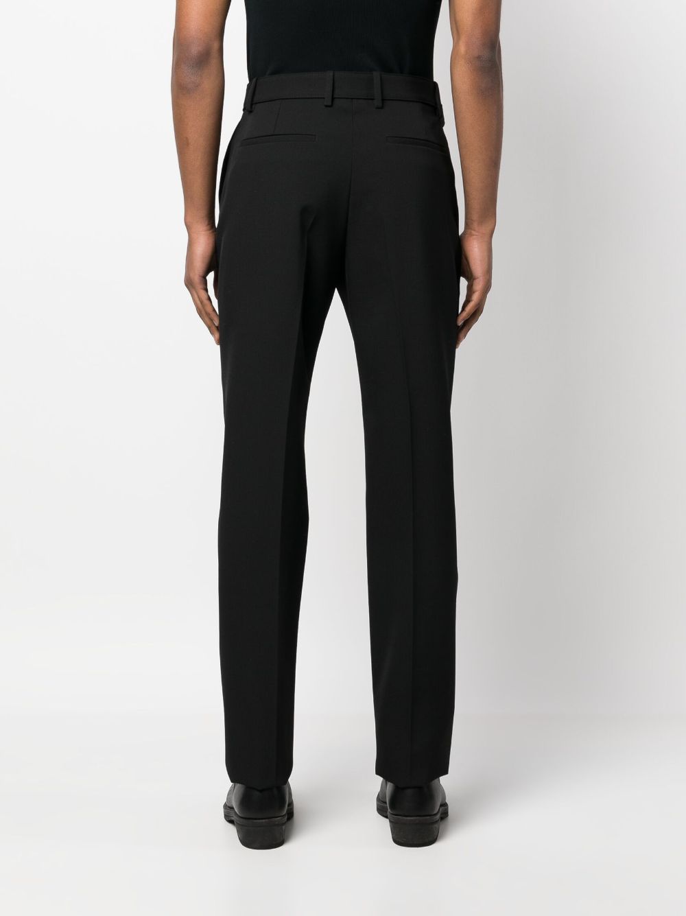 Shop Off-white Buckled Straight-leg Trousers In Black