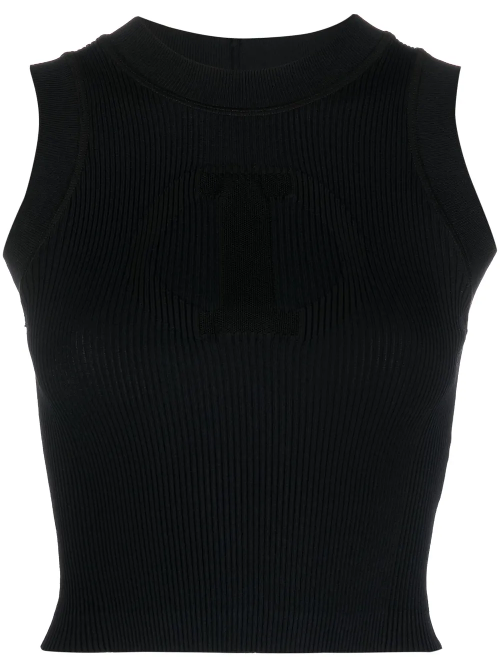 Iceberg embossed-logo knit crop top