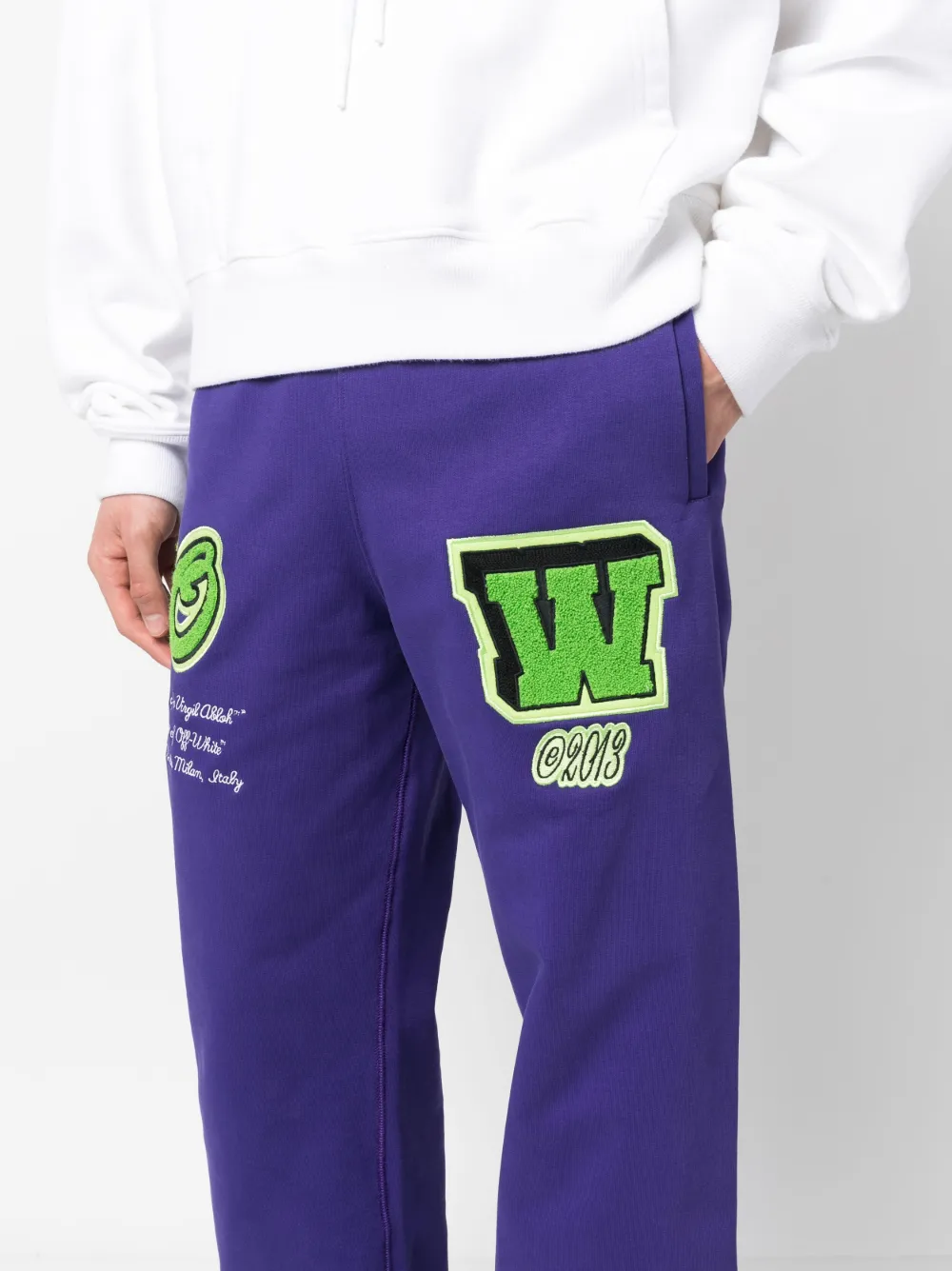 Shop Off-white Logo-patch Track Pants In Purple