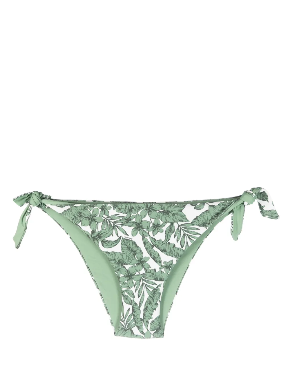 Twinset Leaf-print Bikini Bottoms In Green