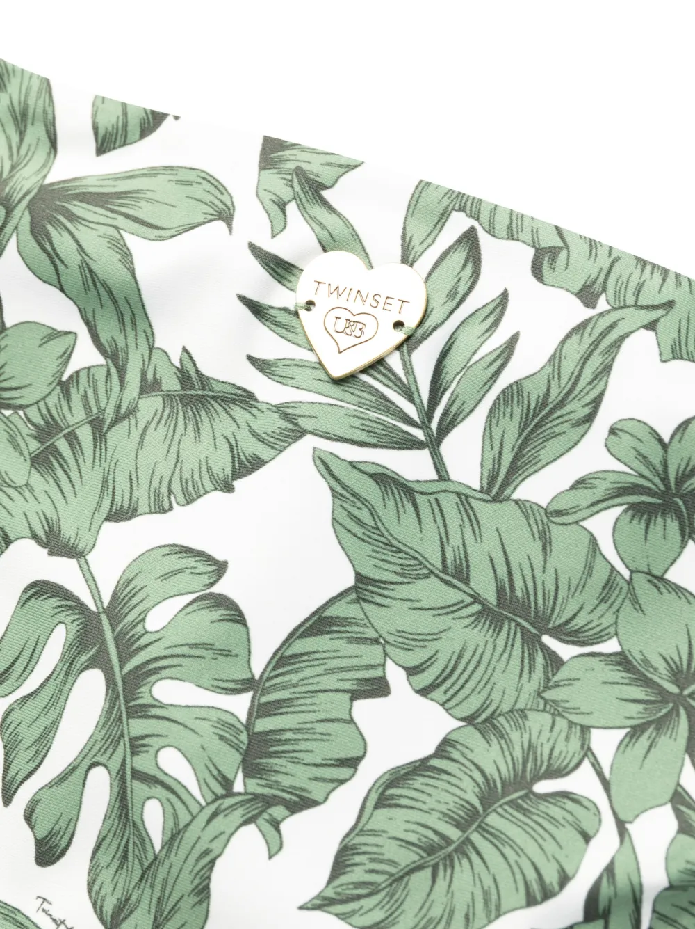 Twinset Leaf-print Bikini Bottoms In Green