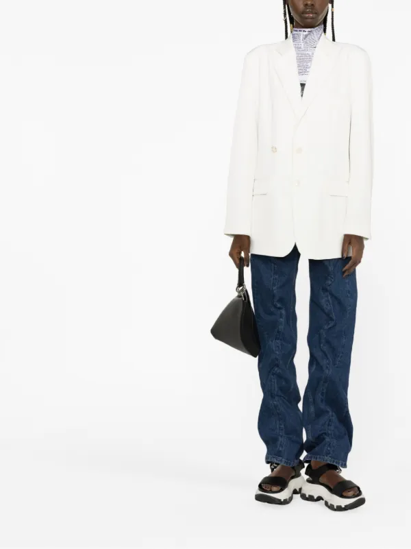 MM6 シングルジャケット MM6 Maison Margiela レイヤード シングルジャケット | ブラック