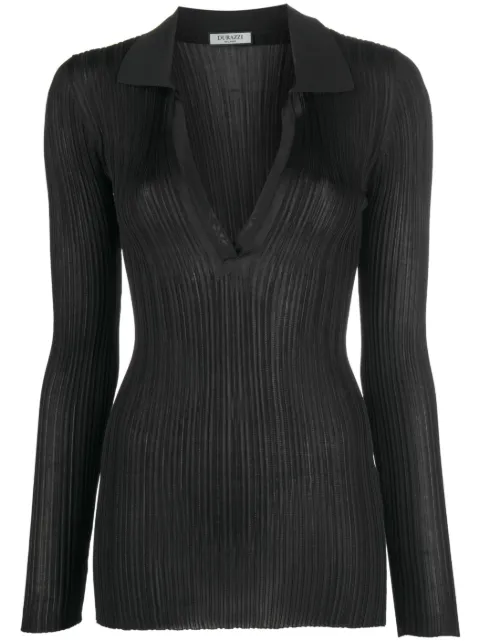 Durazzi Milano  V-neck long-sleeve knitted top