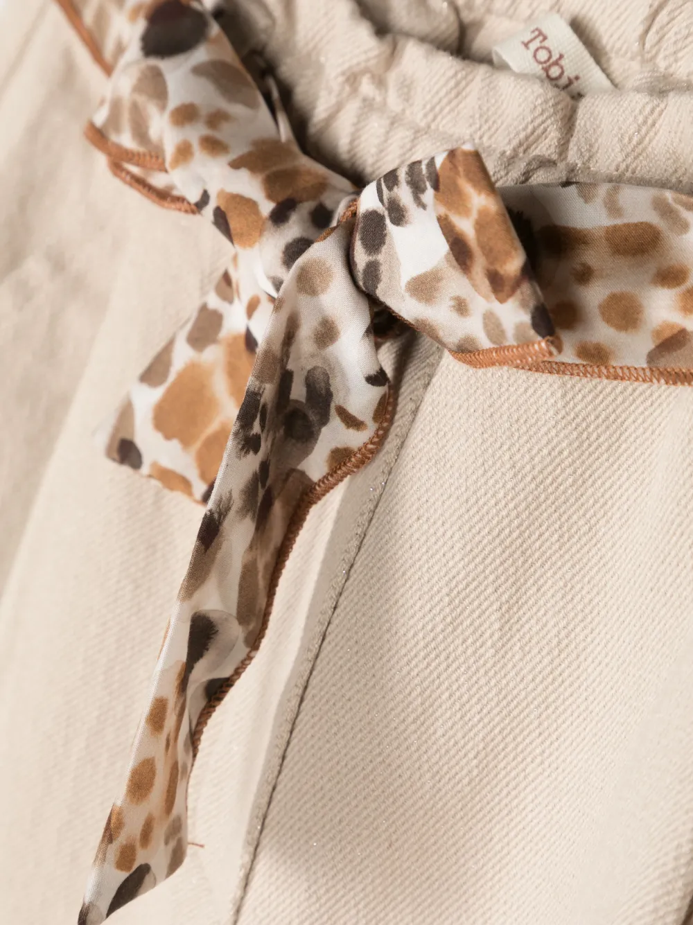 Zhoe & Tobiah Animal-print Belt Trousers In Neutrals