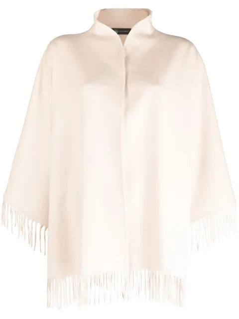 Colombo - fringed-edge cashmere poncho