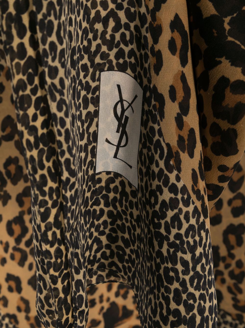 Pre-owned Saint Laurent 1980s Leopard-print Silk Scarf In Brown
