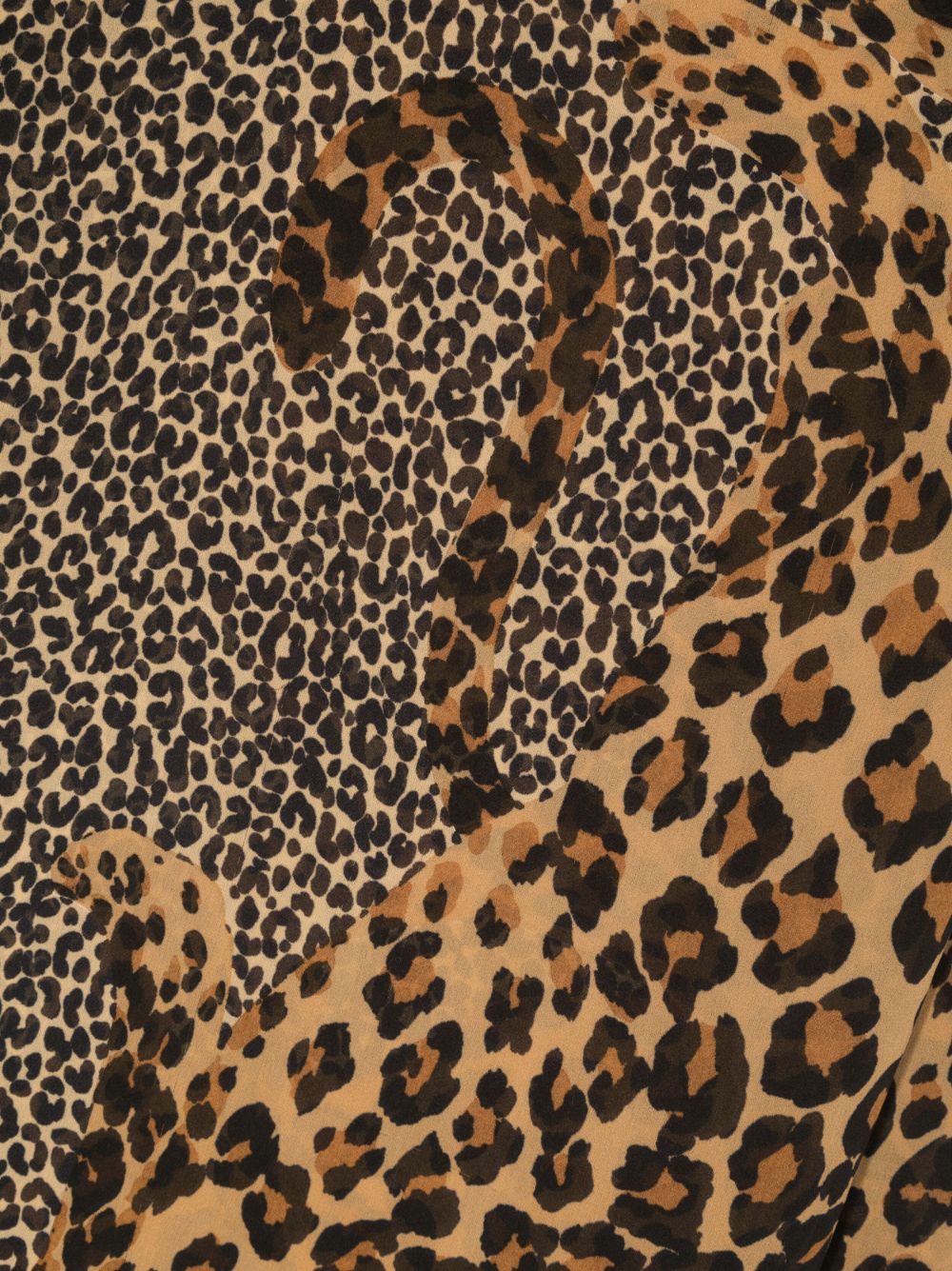 Pre-owned Saint Laurent 1980s Leopard-print Silk Scarf In Brown