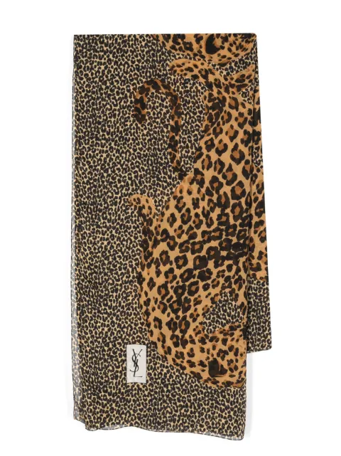 Saint Laurent Pre-Owned 1980s leopard-print silk scarf