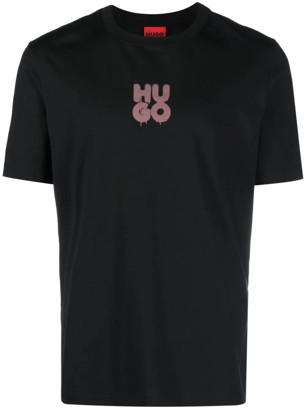 Hugo Logo-print Cotton T-shirt In Black