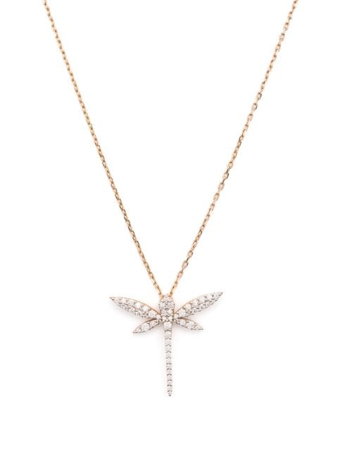 Anapsara 18kt yellow gold Mini Dragonfly diamond necklace
