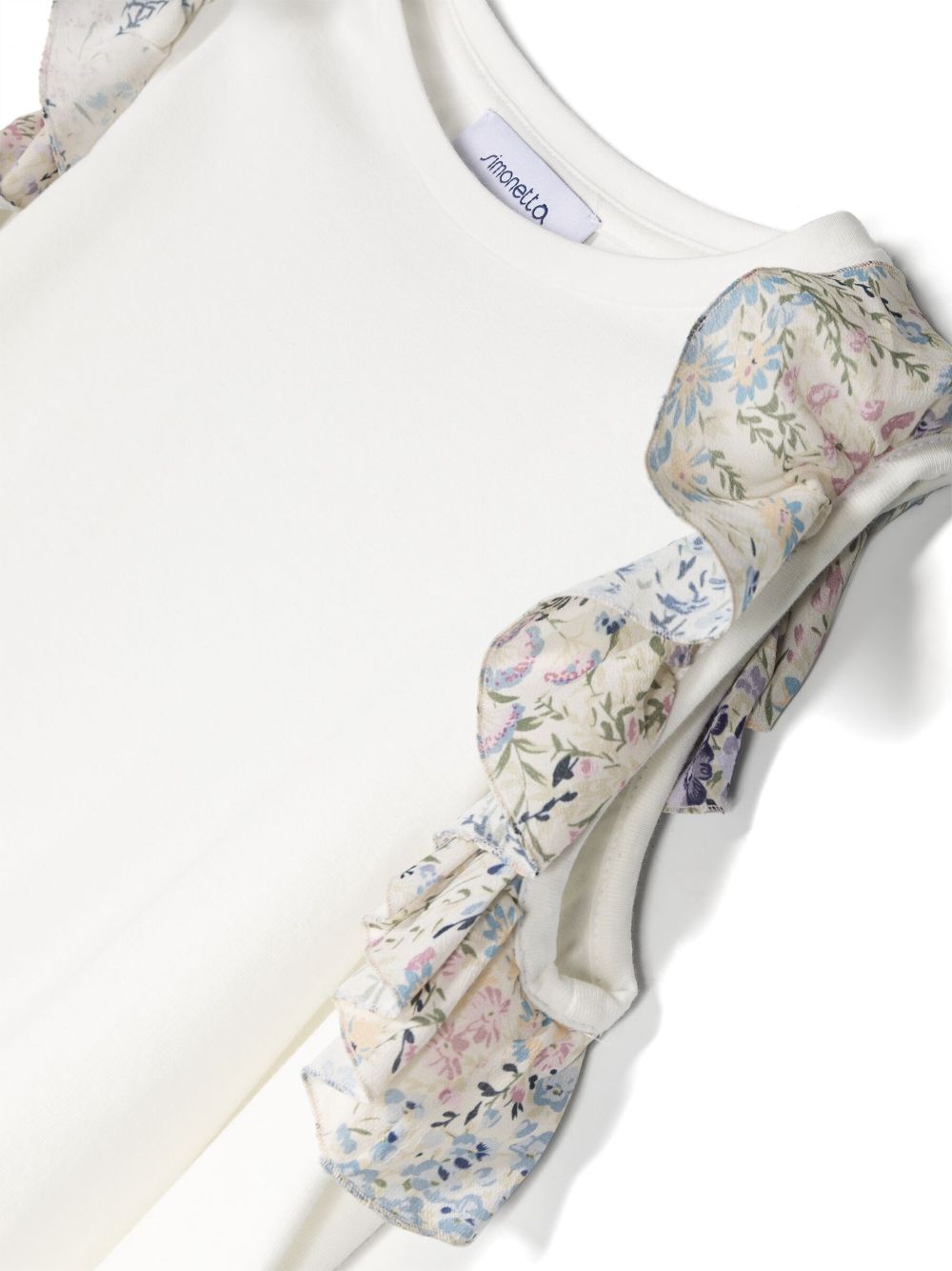Shop Simonetta Graphic-print Long-sleeved Blouse In White