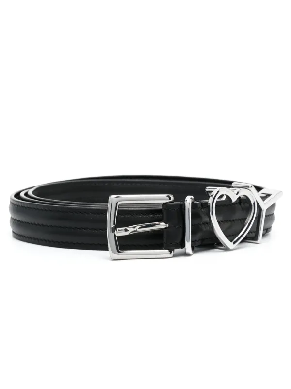 Y/Project Heart logo-plaque Leather Belt - Farfetch