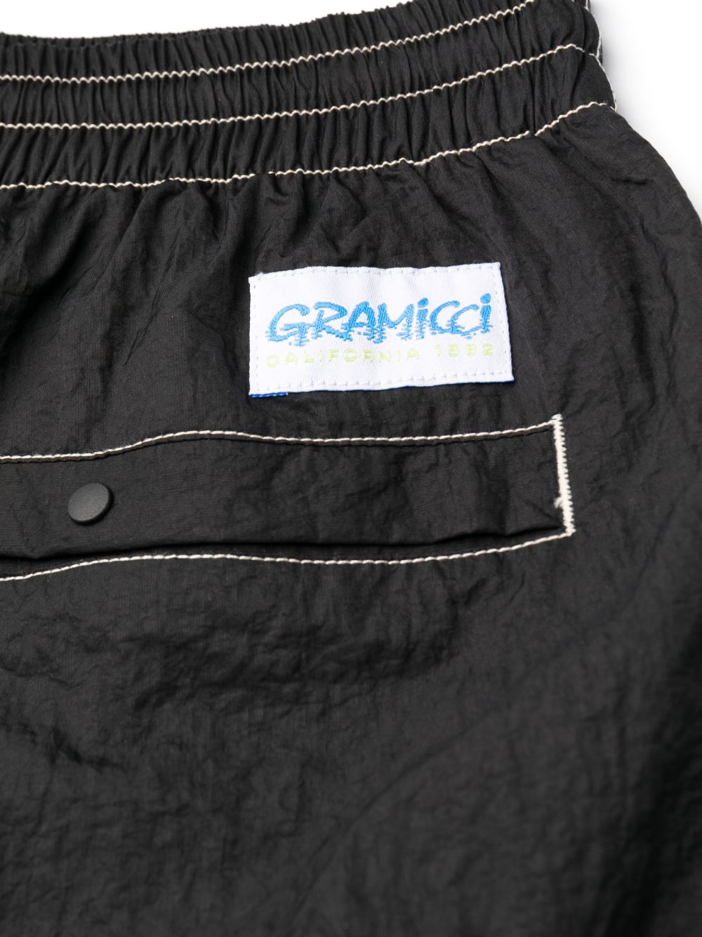 Shop Gramicci Contrast-stitching Flared Shorts In Black