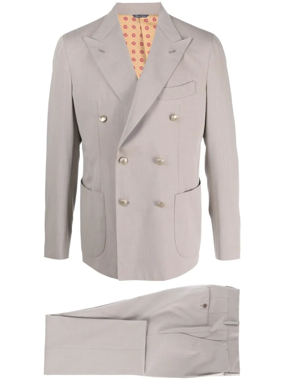 Shop Gabo Napoli Double-breasted Suit Set In Neutrals