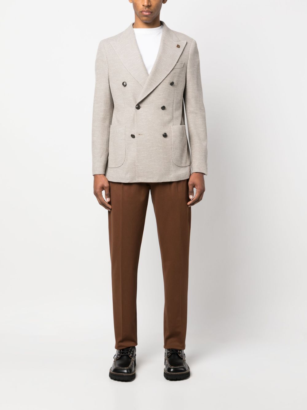 BRERAS MILANO Blazer met dubbele rij knopen - Beige