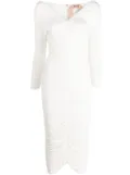 Nº21 ruched-bodice midi dress - White