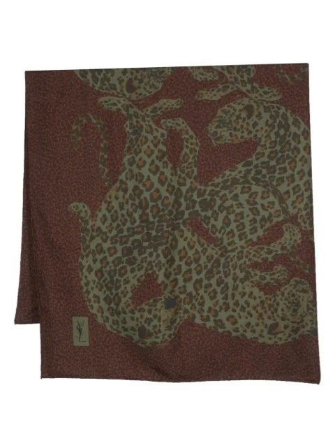 Saint Laurent Pre-Owned 1980s leopard print silk scarf