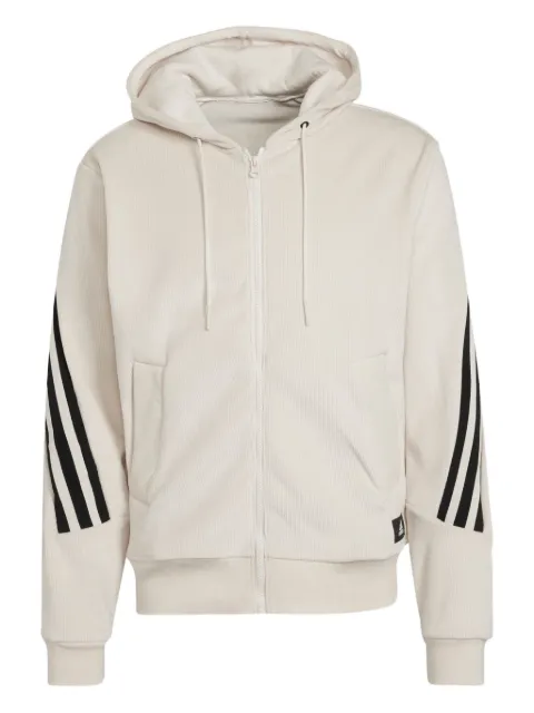 adidas ribbed-paneled zip-up hoodie