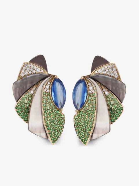Ananya 18kt yellow gold Demi Mogra multi-stone ear cuffs