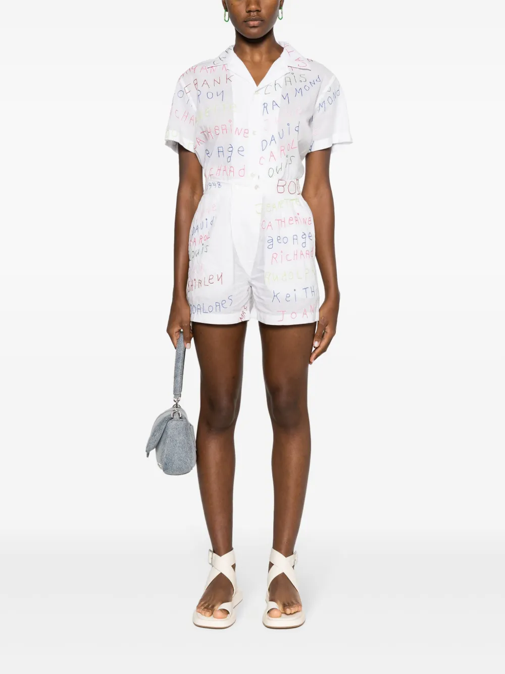 BODE Familial Hall embroidered cotton shirt - Wit
