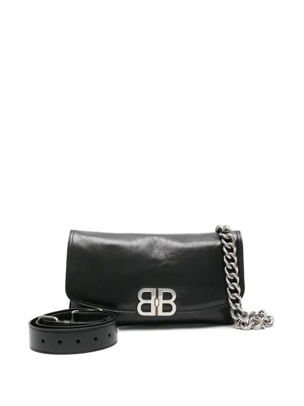【関税込み】 ☆BALENCIAGA☆ BBロゴ レザー ショルダーバッグ Balenciaga BB Soft ショルダーバッグ M | ブラック | FARFETCH JP
