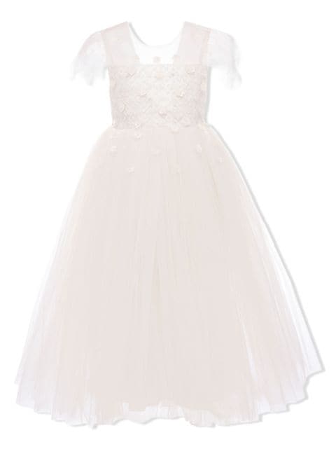 Ayala floral embroidered tulle dress 