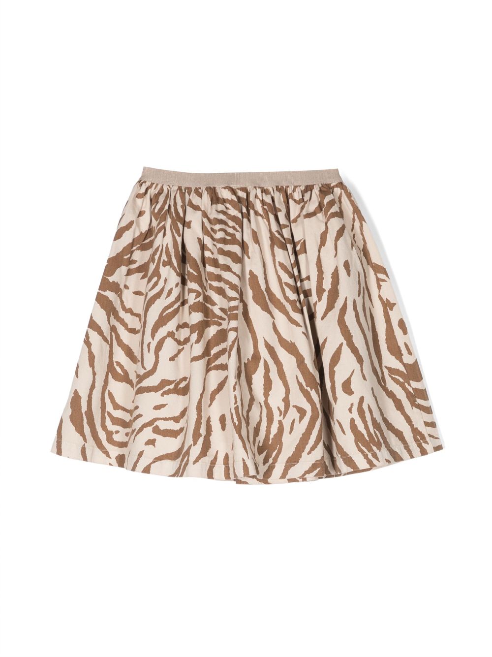 Shop Zhoe & Tobiah Tiger-print Cotton Skirt In Neutrals