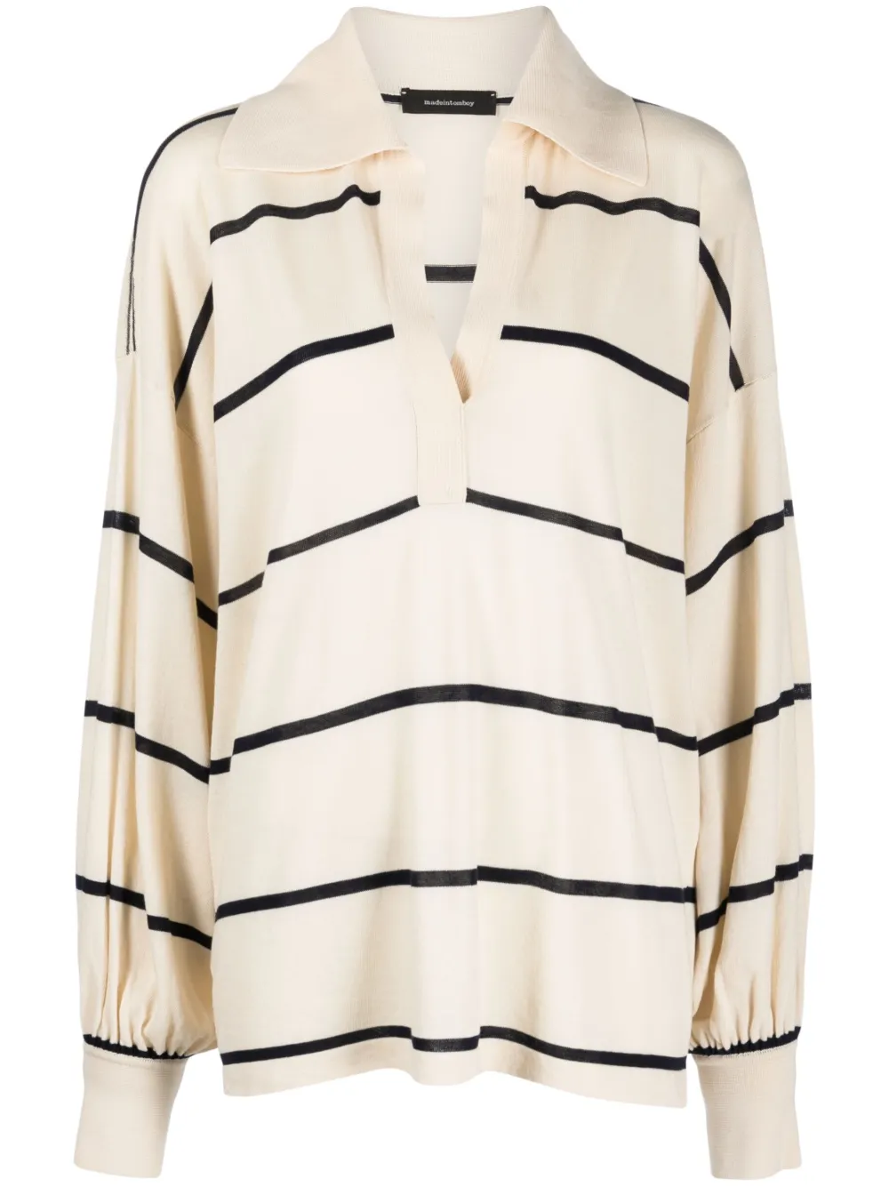 MADE IN TOMBOY STRIPE-PRINT POLO SHIRT