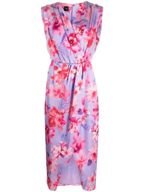 PINKO floral-print wrap dress 
