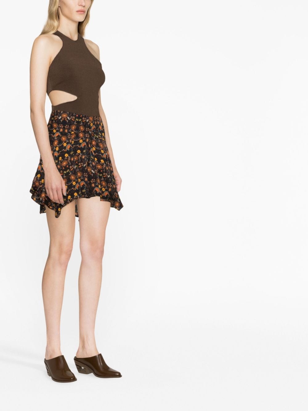Shop Isabel Marant Floral-print Asymmetric Skirt In Black