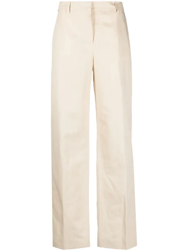PT Torino High-waisted Straight Trousers in Neutrals