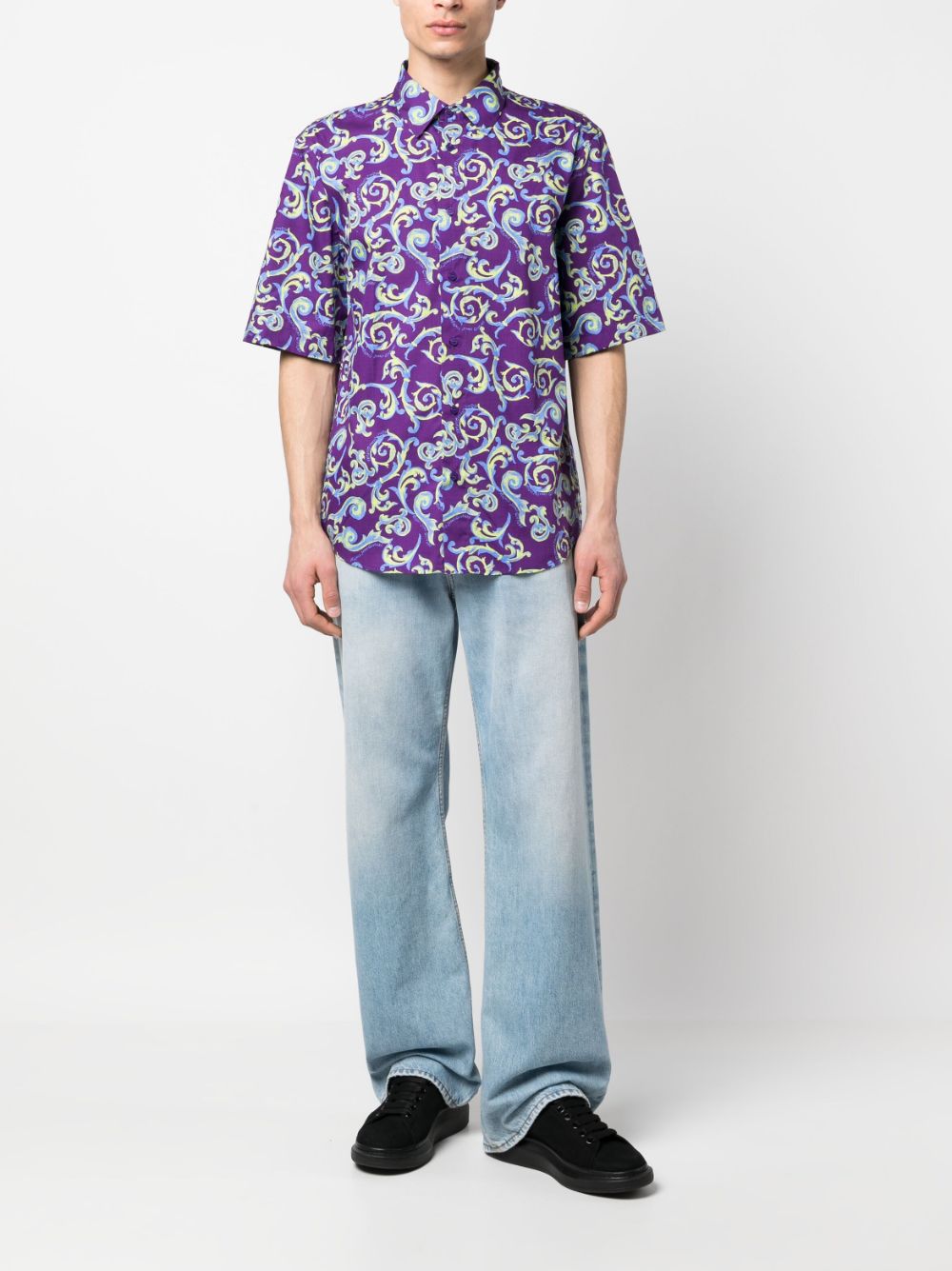 Shop Versace Pop Couture-print Shirt In Violett