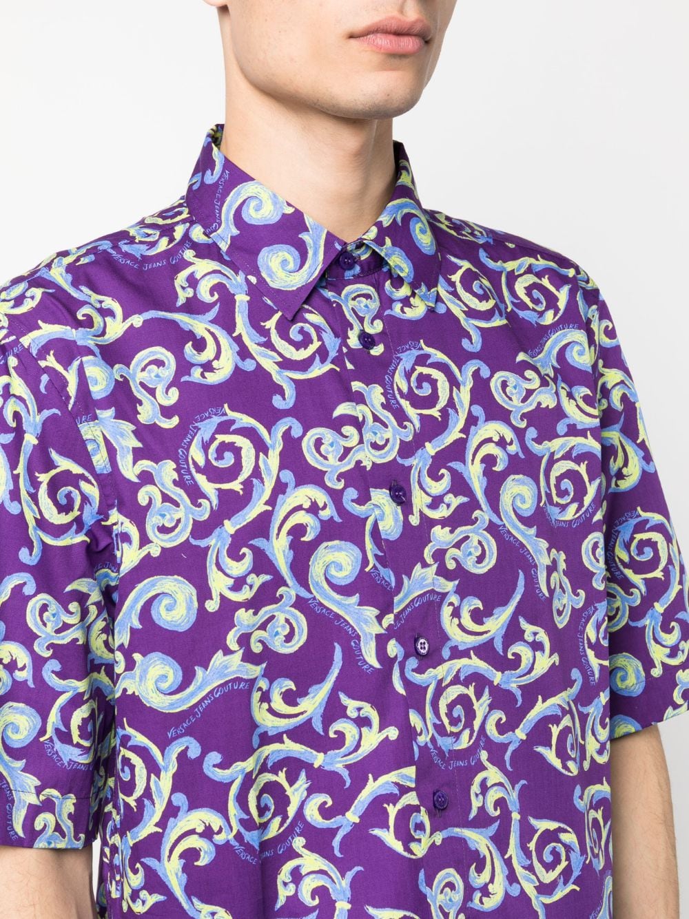 Shop Versace Pop Couture-print Shirt In Violett