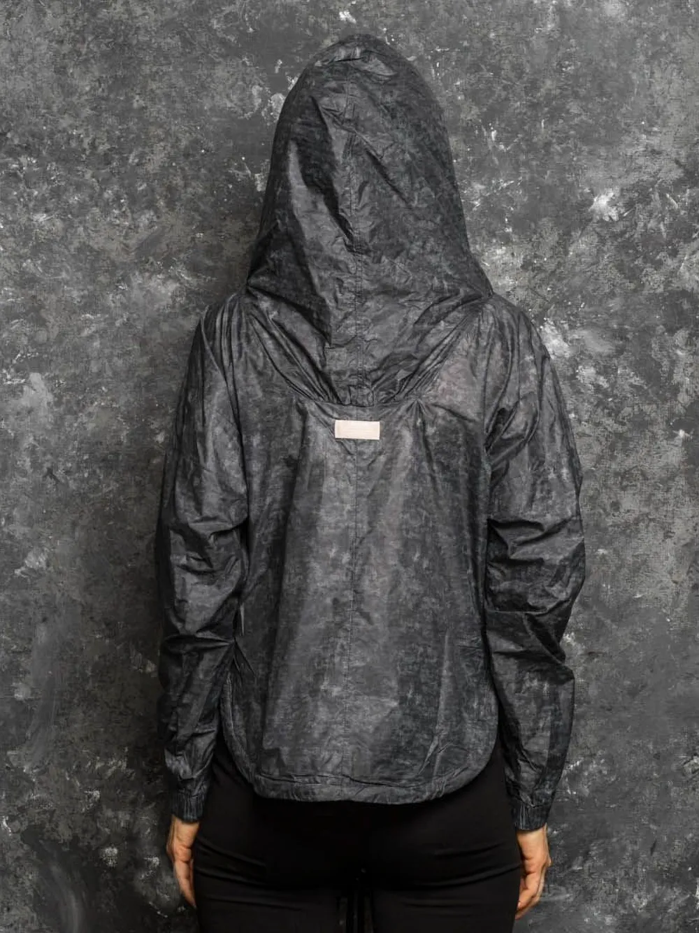 adidas hooded drawstring windbreaker Zwart
