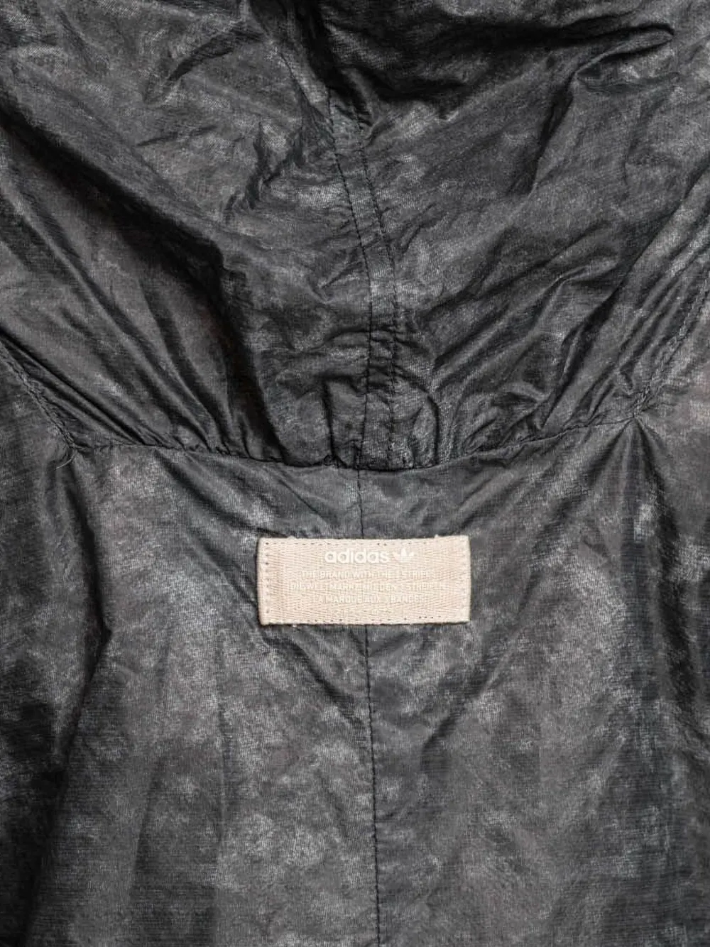 adidas hooded drawstring windbreaker Zwart