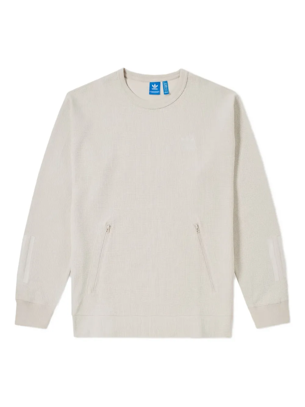 adidas waffle-texture pocket sweatshirt Beige