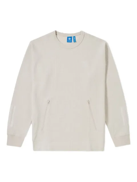 adidas waffle-texture pocket sweatshirt