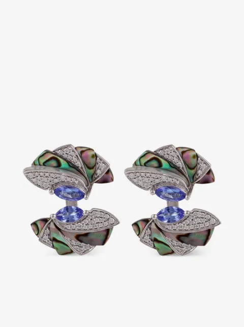Ananya 18kt white gold Miniature Mogra multi-stone ear jacket