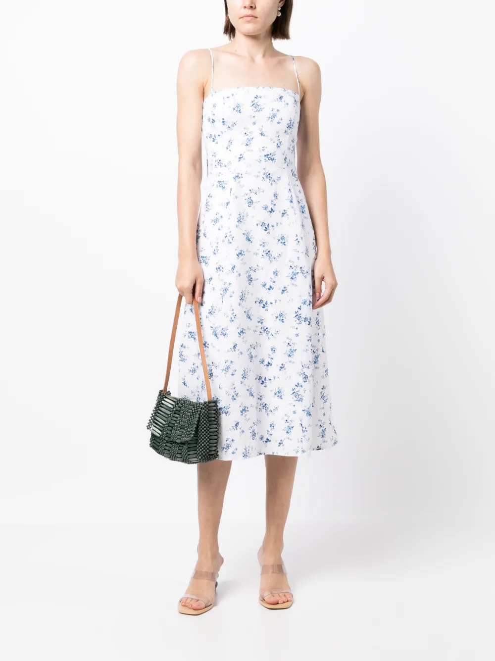 Reformation Jurk met bloemenprint - Wit