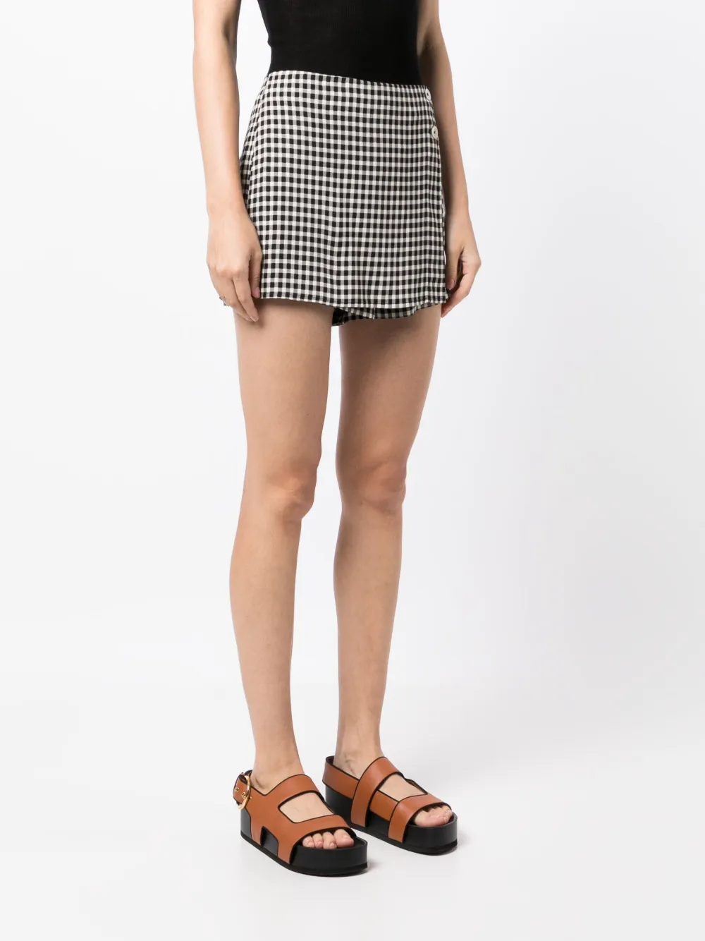 Reformation Olivia ginghampattern Skort Farfetch