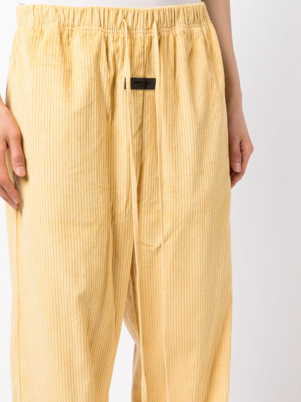 Shop Essentials Drawstring Corduroy Track Pants In Yellow