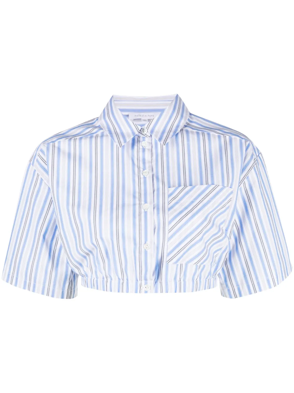 Patrizia Pepe Cropped Stripe-print Shirt In Multi