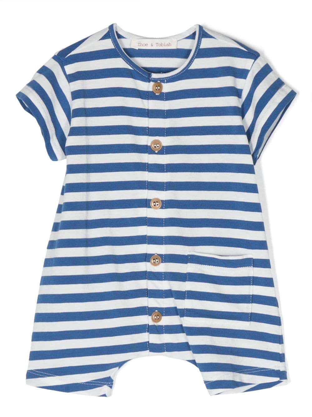 Zhoe & Tobiah Babies' Striped Buttoned Shorties In Blue